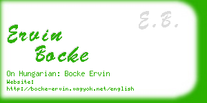 ervin bocke business card